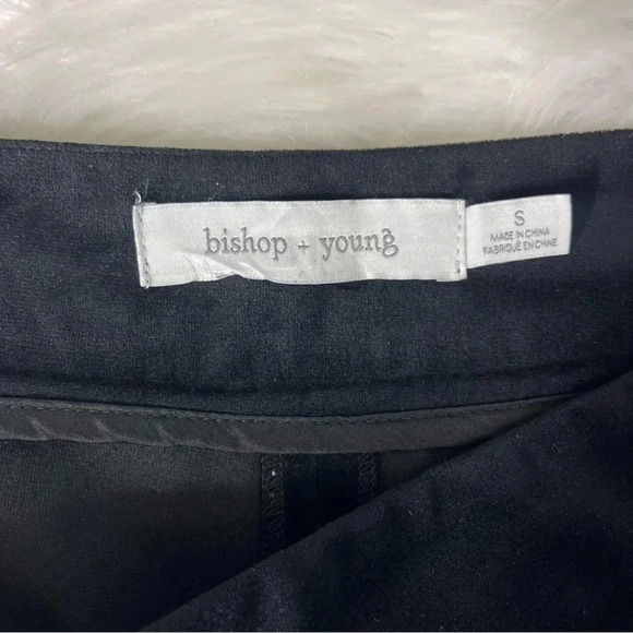 Bishop + Young Black Wide Leg Velvet Pants Size Small - Picture 3 of 6